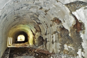 内部はコンクリートが剥落している