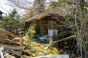 奥にも半分崩れた建物がある 奥にも半分崩れた建物がある